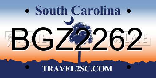 BGZ2262 South Carolina License Plate