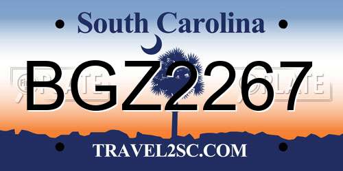 BGZ2267 South Carolina License Plate