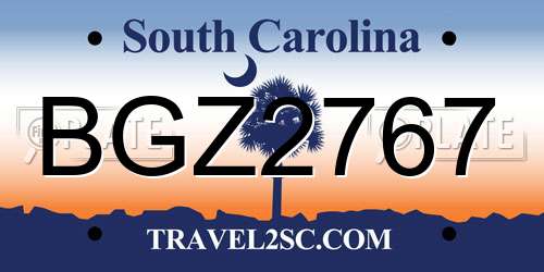 BGZ2767 South Carolina License Plate
