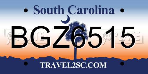 BGZ6515 South Carolina License Plate
