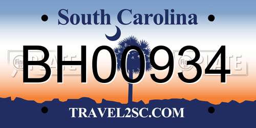 BH00934 South Carolina License Plate