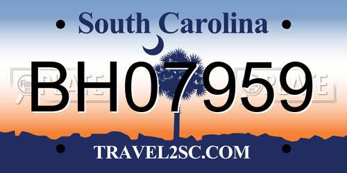 BH07959 South Carolina License Plate