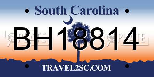 BH18814 South Carolina License Plate