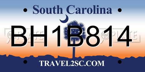 BH1B814 South Carolina License Plate