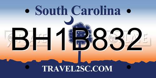 BH1B832 South Carolina License Plate