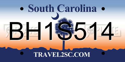 BH1S514 South Carolina License Plate