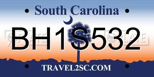BH1S532 South Carolina License Plate