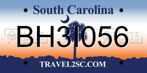 BH3I056 South Carolina License Plate