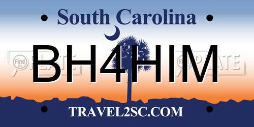BH4HIM South Carolina License Plate