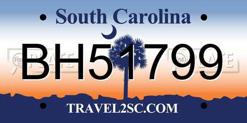 BH51799 South Carolina License Plate