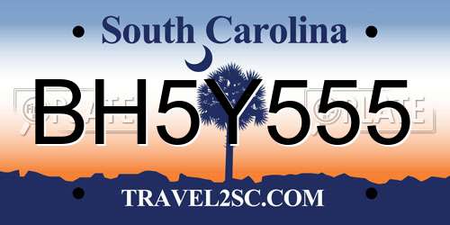 BH5Y555 South Carolina License Plate