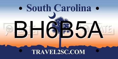 BH6B5A South Carolina License Plate