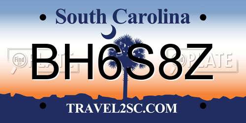 BH6S8Z South Carolina License Plate