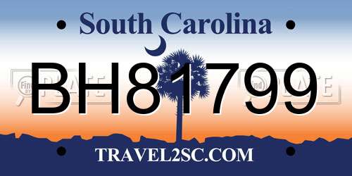BH81799 South Carolina License Plate
