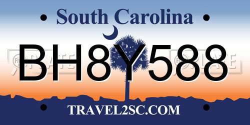 BH8Y588 South Carolina License Plate
