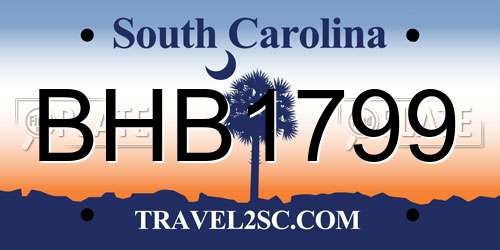 BHB1799 South Carolina License Plate