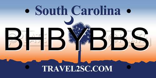 BHBYBBS South Carolina License Plate