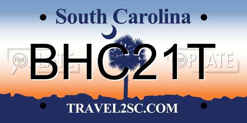 BHC21T South Carolina License Plate