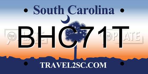 BHC71T South Carolina License Plate