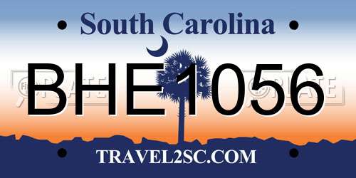 BHE1056 South Carolina License Plate