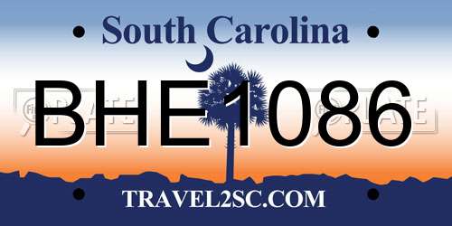 BHE1086 South Carolina License Plate