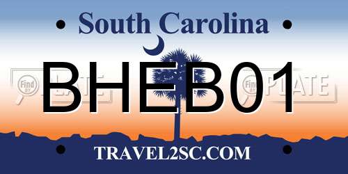 BHEB01 South Carolina License Plate
