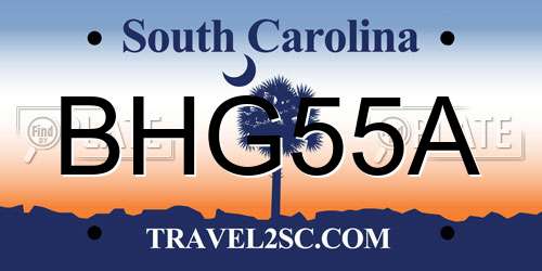 BHG55A South Carolina License Plate