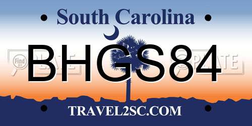 BHGS84 South Carolina License Plate