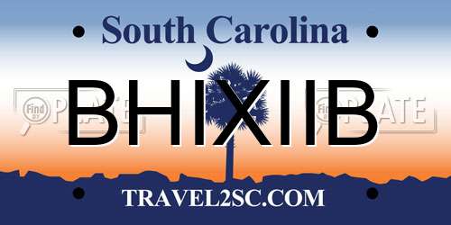 BHIXIIB South Carolina License Plate