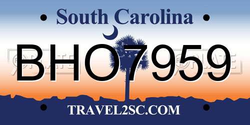 BHO7959 South Carolina License Plate