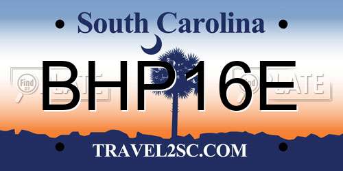 BHP16E South Carolina License Plate