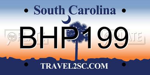 BHP199 South Carolina License Plate