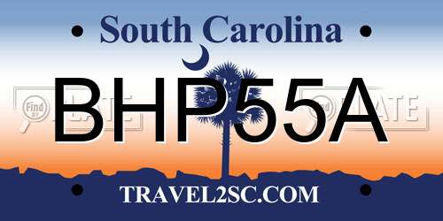 BHP55A South Carolina License Plate