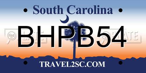BHPB54 South Carolina License Plate