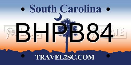 BHPB84 South Carolina License Plate