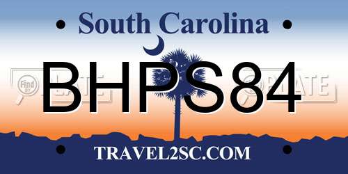 BHPS84 South Carolina License Plate