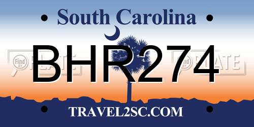 BHR274 South Carolina License Plate
