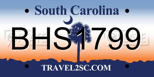 BHS1799 South Carolina License Plate