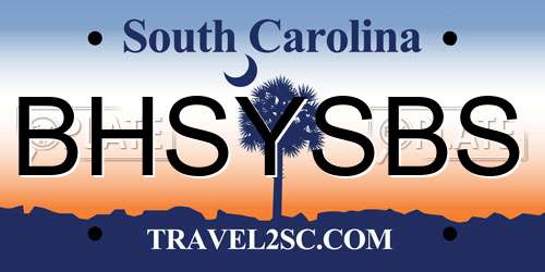 BHSYSBS South Carolina License Plate