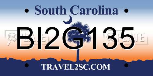 BI2G135 South Carolina License Plate
