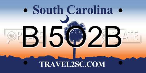 BI5O2B South Carolina License Plate