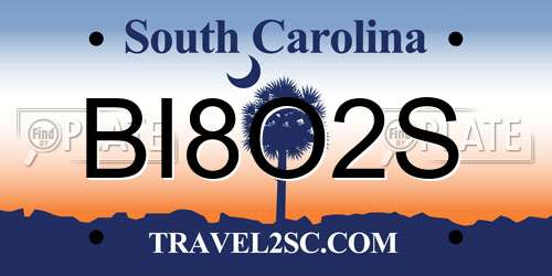 BI8O2S South Carolina License Plate