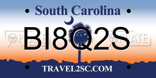 BI8Q2S South Carolina License Plate