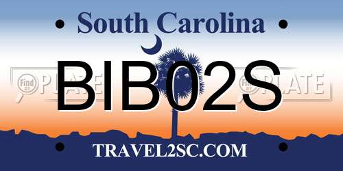 BIB02S South Carolina License Plate
