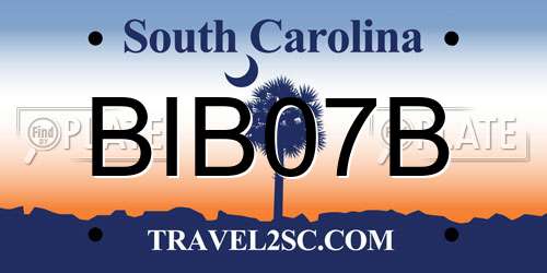 BIB07B South Carolina License Plate