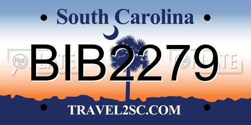 BIB2279 South Carolina License Plate