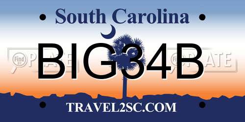 BIG34B South Carolina License Plate