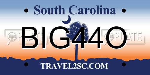 BIG44O South Carolina License Plate