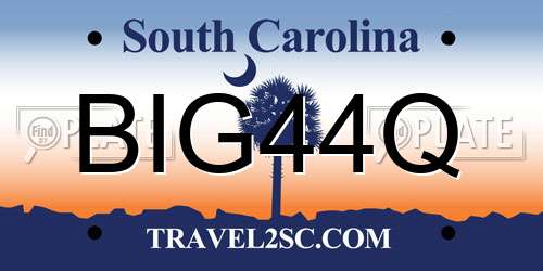 BIG44Q South Carolina License Plate