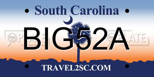 BIG52A South Carolina License Plate